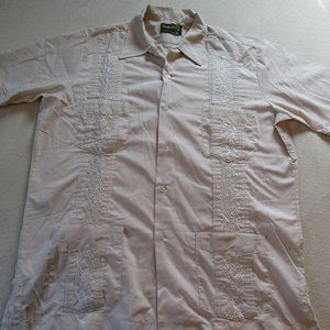 Mens Vtg Gauyabera Cuban Wedding Shirt Sz L